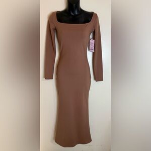 Women’s Wild  Fable Elegant Brown Long Sleeve Dress- Size XXS